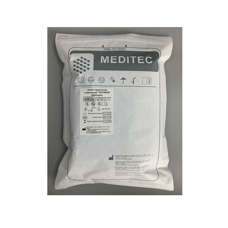 Халат хірургічний стерильний «Оптімум» (Optimum), розмір M, матеріал спанбонд 35 г/м*2